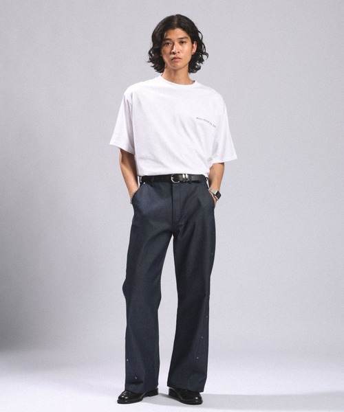 RAGEBLUE（レイジブルー）の「CURVE SEAM RIVET FLARE SLACKS/カーブシームリベットフレアパンツ（スラックス・メンズ・ネイビー/ブラック・LARGE/MEDIUM）」の3枚目の写真