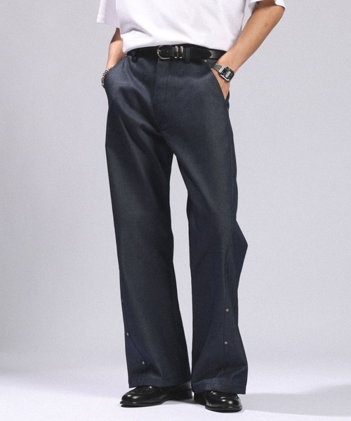 RAGEBLUE（レイジブルー）の「CURVE SEAM RIVET FLARE SLACKS/カーブシームリベットフレアパンツ（スラックス・メンズ・ネイビー/ブラック・LARGE/MEDIUM）」の7枚目の写真
