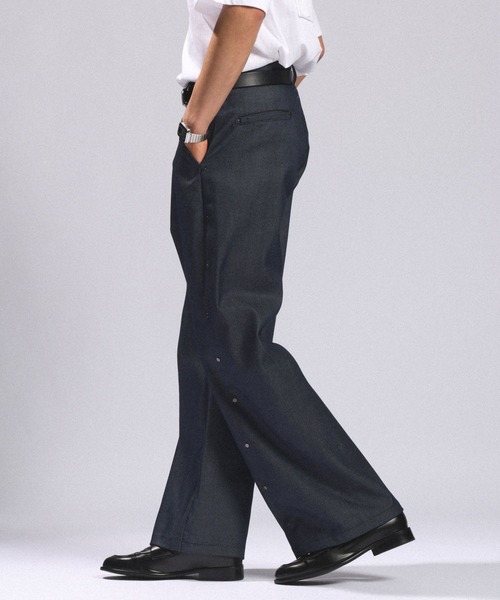 RAGEBLUE（レイジブルー）の「CURVE SEAM RIVET FLARE SLACKS/カーブシームリベットフレアパンツ（スラックス・メンズ・ネイビー/ブラック・LARGE/MEDIUM）」の9枚目の写真