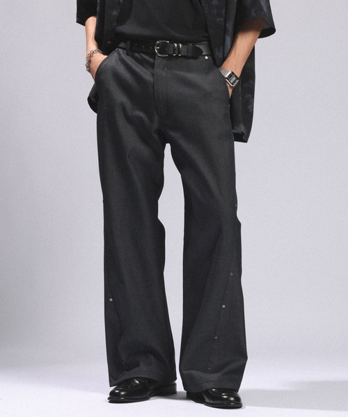 RAGEBLUE（レイジブルー）の「CURVE SEAM RIVET FLARE SLACKS/カーブシームリベットフレアパンツ（スラックス・メンズ・ネイビー/ブラック・LARGE/MEDIUM）」の10枚目の写真