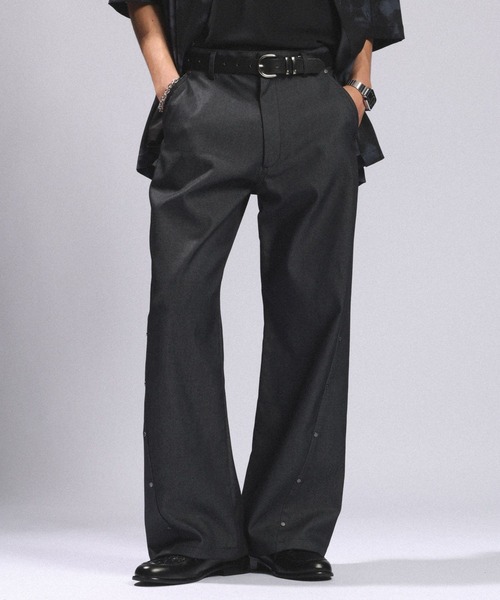 RAGEBLUE（レイジブルー）の「CURVE SEAM RIVET FLARE SLACKS/カーブシームリベットフレアパンツ（スラックス・メンズ・ネイビー/ブラック・LARGE/MEDIUM）」の11枚目の写真