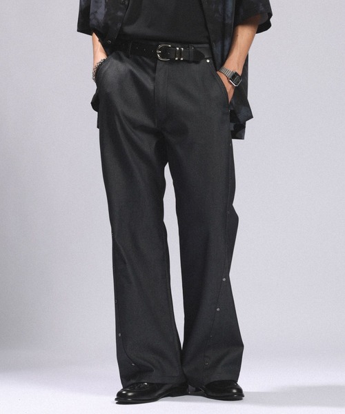 RAGEBLUE（レイジブルー）の「CURVE SEAM RIVET FLARE SLACKS/カーブシームリベットフレアパンツ（スラックス・メンズ・ネイビー/ブラック・LARGE/MEDIUM）」の12枚目の写真