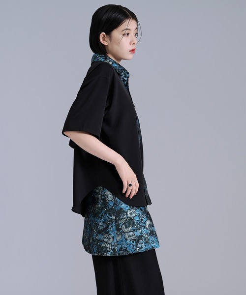 Ellno Loset(エルノロゼット)の「ニュアンスジャガードクレリックシャツ/SETUP対応(シャツ/ブラウス・メンズ・ブルーグレー/オフホワイト/ブラック・SMALL/MEDIUM/LARGE)」の20枚目の写真