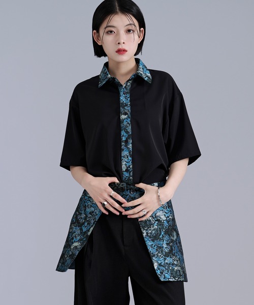 Ellno Loset(エルノロゼット)の「ニュアンスジャガードクレリックシャツ/SETUP対応(シャツ/ブラウス・メンズ・ブルーグレー/オフホワイト/ブラック・SMALL/MEDIUM/LARGE)」の16枚目の写真