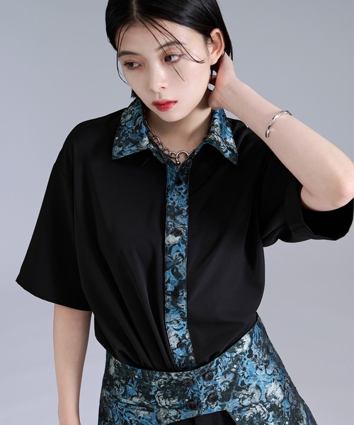 Ellno Loset(エルノロゼット)の「ニュアンスジャガードクレリックシャツ/SETUP対応(シャツ/ブラウス・メンズ・ブルーグレー/オフホワイト/ブラック・SMALL/MEDIUM/LARGE)」の15枚目の写真