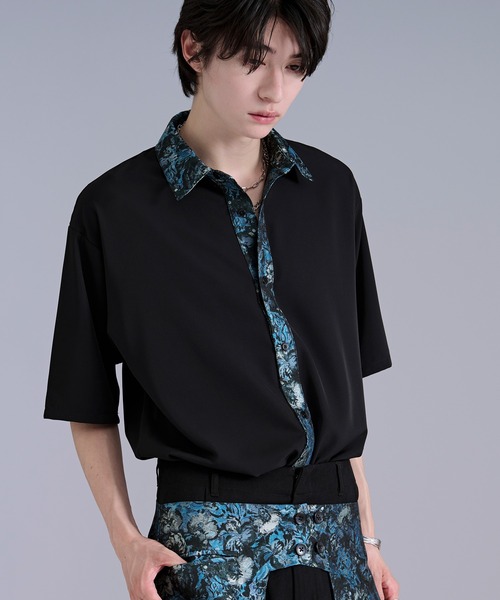 Ellno Loset(エルノロゼット)の「ニュアンスジャガードクレリックシャツ/SETUP対応(シャツ/ブラウス・メンズ・ブルーグレー/オフホワイト/ブラック・SMALL/MEDIUM/LARGE)」の9枚目の写真