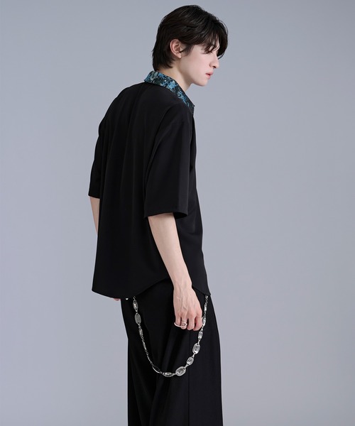 Ellno Loset(エルノロゼット)の「ニュアンスジャガードクレリックシャツ/SETUP対応(シャツ/ブラウス・メンズ・ブルーグレー/オフホワイト/ブラック・SMALL/MEDIUM/LARGE)」の10枚目の写真