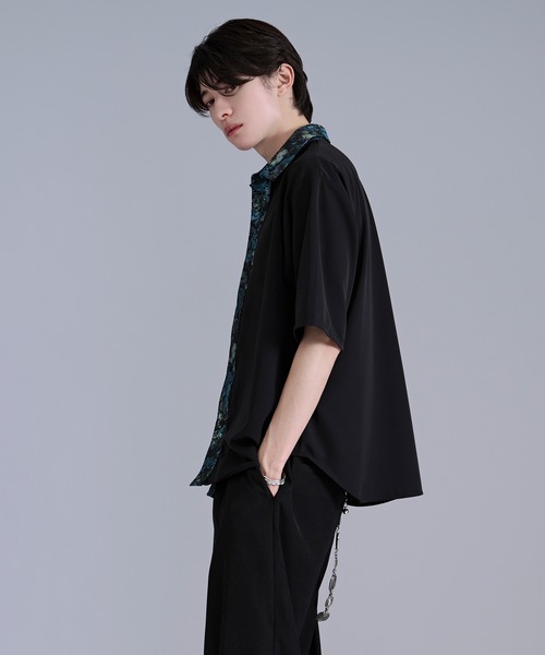 Ellno Loset(エルノロゼット)の「ニュアンスジャガードクレリックシャツ/SETUP対応(シャツ/ブラウス・メンズ・ブルーグレー/オフホワイト/ブラック・SMALL/MEDIUM/LARGE)」の12枚目の写真
