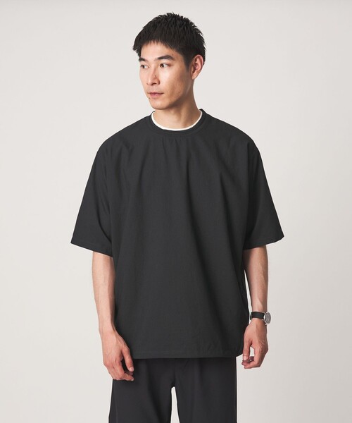 green label relaxing(グリーンレーベルリラクシング)の「Dot Air ドローコード クルーネック 半袖 Tシャツ -ストレッチ-(Tシャツ/カットソー・メンズ・ライトグレー/ブラック/オリーブ・S/M/L/XL)」の8枚目の写真