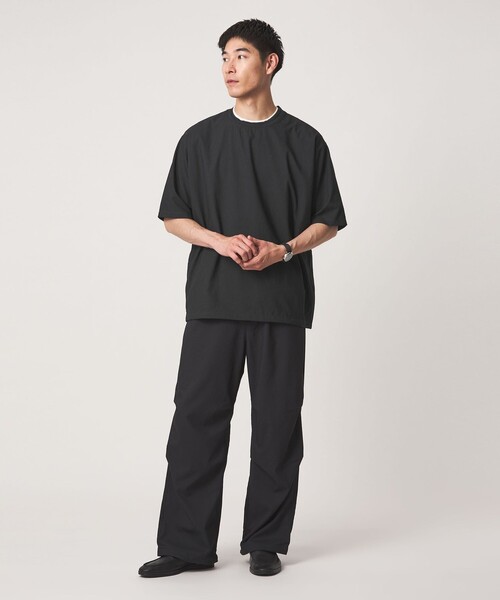 green label relaxing(グリーンレーベルリラクシング)の「Dot Air ドローコード クルーネック 半袖 Tシャツ -ストレッチ-(Tシャツ/カットソー・メンズ・ライトグレー/ブラック/オリーブ・S/M/L/XL)」の10枚目の写真