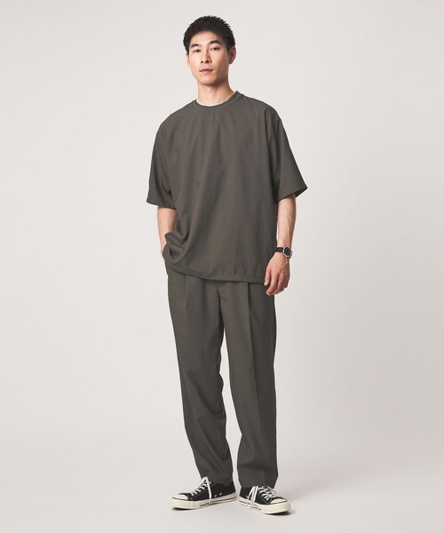 green label relaxing(グリーンレーベルリラクシング)の「Dot Air ドローコード クルーネック 半袖 Tシャツ -ストレッチ-(Tシャツ/カットソー・メンズ・ライトグレー/ブラック/オリーブ・S/M/L/XL)」の11枚目の写真