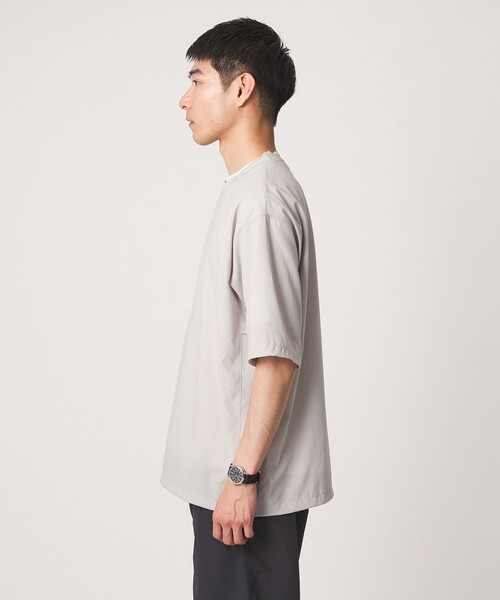 green label relaxing(グリーンレーベルリラクシング)の「Dot Air ドローコード クルーネック 半袖 Tシャツ -ストレッチ-(Tシャツ/カットソー・メンズ・ライトグレー/ブラック/オリーブ・S/M/L/XL)」の13枚目の写真