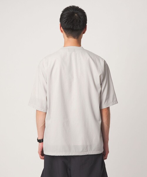 green label relaxing(グリーンレーベルリラクシング)の「Dot Air ドローコード クルーネック 半袖 Tシャツ -ストレッチ-(Tシャツ/カットソー・メンズ・ライトグレー/ブラック/オリーブ・S/M/L/XL)」の14枚目の写真