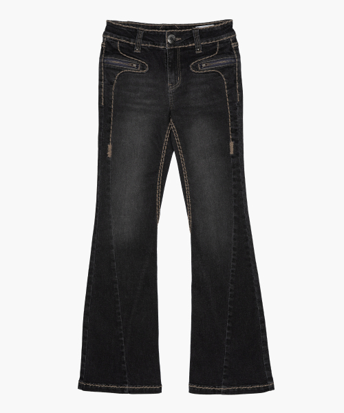 ROUGHNECK（ラフネック）の「Bold Stich BootCut Denim Black（デニムパンツ・レディース・その他・MEDIUM/SMALL）」の2枚目の写真