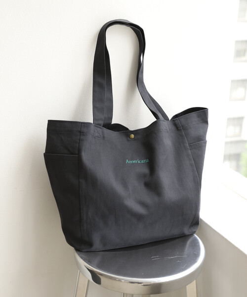 AMERICANA(アメリカーナ)の「Americana/アメリカーナ × Firsthand 別注embroidery TOTE BAG M / ロゴ刺繍 トートバッグ Mサイズ 限定展開(トートバッグ・レディース・ベージュ/チャコールグレー/ピンク/ダークブラウン・FREE)」の1枚目の写真