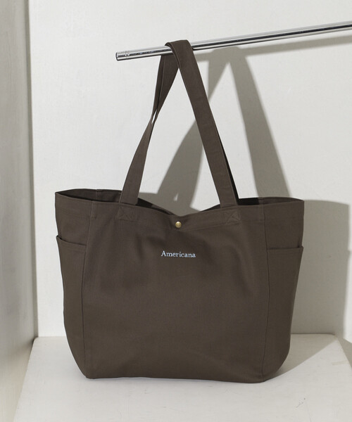 AMERICANA(アメリカーナ)の「Americana/アメリカーナ × Firsthand 別注embroidery TOTE BAG M / ロゴ刺繍 トートバッグ Mサイズ 限定展開(トートバッグ・レディース・ベージュ/チャコールグレー/ピンク/ダークブラウン・FREE)」の14枚目の写真