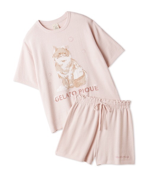 ジェラートピケ　エアリーモコ　上下セットアップ ONLINE限定】エアリーモコバスタイムCATジャガードプルオーバー
