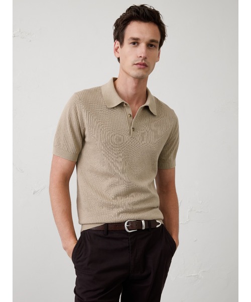 BANANA REPUBLIC FACTORY STORE(バナナリパブリック ファクトリーストア)の「BANANA REPUBLIC FACTORY STORE テクスチャードセーターポロ(ニット/セーター・メンズ・ネイビー/ワイン/ベージュ・L/XL/S/M)」の2枚目の写真