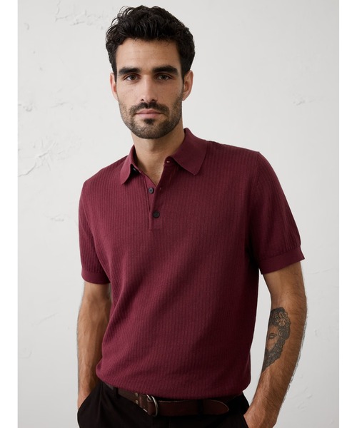 BANANA REPUBLIC FACTORY STORE(バナナリパブリック ファクトリーストア)の「BANANA REPUBLIC FACTORY STORE テクスチャードセーターポロ(ニット/セーター・メンズ・ネイビー/ワイン/ベージュ・L/XL/S/M)」の3枚目の写真