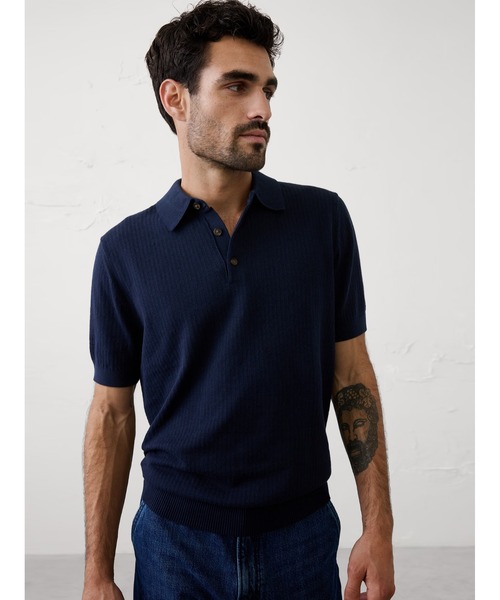 BANANA REPUBLIC FACTORY STORE(バナナリパブリック ファクトリーストア)の「BANANA REPUBLIC FACTORY STORE テクスチャードセーターポロ(ニット/セーター・メンズ・ネイビー/ワイン/ベージュ・L/XL/S/M)」の1枚目の写真
