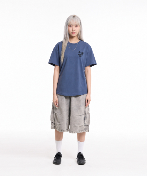 CREAM SODA LAB(クリームソーダラボ)の「クォーター チームプレイ ガーメント ダイング ピグメント 半袖Tシャツ スティールブルー(Tシャツ/カットソー・メンズ・その他・LARGE/X-LARGE)」の2枚目の写真