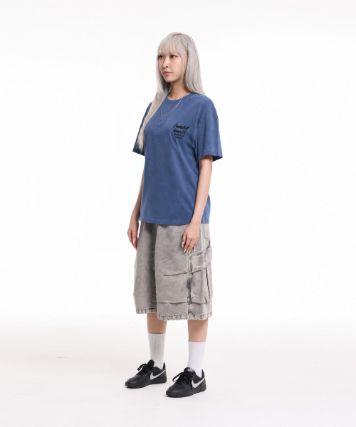 CREAM SODA LAB(クリームソーダラボ)の「クォーター チームプレイ ガーメント ダイング ピグメント 半袖Tシャツ スティールブルー(Tシャツ/カットソー・メンズ・その他・LARGE/X-LARGE)」の3枚目の写真