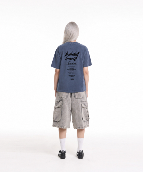 CREAM SODA LAB(クリームソーダラボ)の「クォーター チームプレイ ガーメント ダイング ピグメント 半袖Tシャツ スティールブルー(Tシャツ/カットソー・メンズ・その他・LARGE/X-LARGE)」の4枚目の写真
