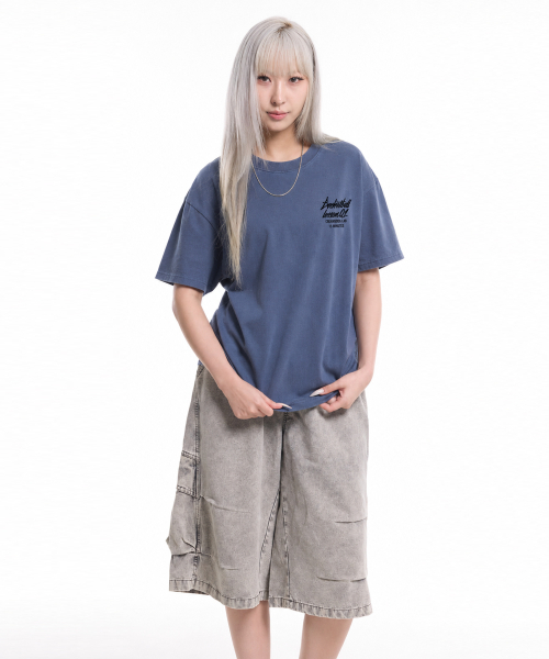 CREAM SODA LAB(クリームソーダラボ)の「クォーター チームプレイ ガーメント ダイング ピグメント 半袖Tシャツ スティールブルー(Tシャツ/カットソー・メンズ・その他・LARGE/X-LARGE)」の5枚目の写真