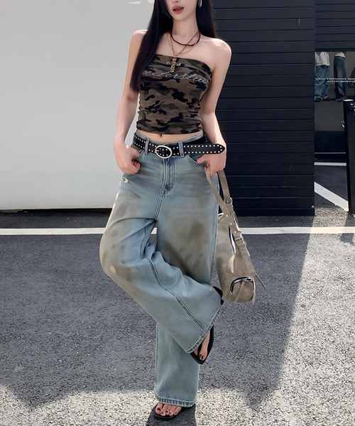 Kuroba（クロバ）の「カモフラ柄ベアトップ（チューブトップ・レディース・グレー/グリーン・FREE）」の14枚目の写真