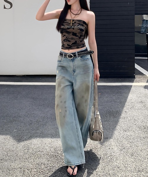 Kuroba（クロバ）の「カモフラ柄ベアトップ（チューブトップ・レディース・グレー/グリーン・FREE）」の15枚目の写真
