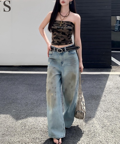 Kuroba（クロバ）の「カモフラ柄ベアトップ（チューブトップ・レディース・グレー/グリーン・FREE）」の16枚目の写真