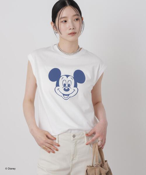 GOOD ROCK SPEED(グッドロックスピード)の「GOOD ROCK SPEED/ Mickey /French sleeve shirts(Tシャツ/カットソー・レディース・ホワイト/ブラック・FREE)」の2枚目の写真