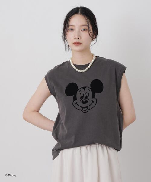 GOOD ROCK SPEED(グッドロックスピード)の「GOOD ROCK SPEED/ Mickey /French sleeve shirts(Tシャツ/カットソー・レディース・ホワイト/ブラック・FREE)」の1枚目の写真