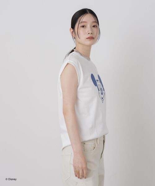GOOD ROCK SPEED(グッドロックスピード)の「GOOD ROCK SPEED/ Mickey /French sleeve shirts(Tシャツ/カットソー・レディース・ホワイト/ブラック・FREE)」の3枚目の写真