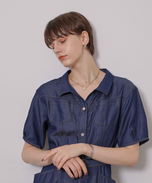 CADUNE(カデュネ)の「デニムワンピース(ワンピース・レディース・ネイビー・36/38)」の5枚目の写真