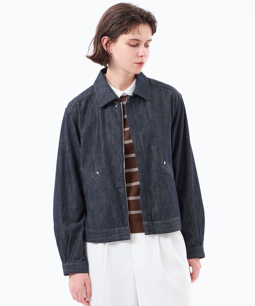 MACKINTOSH PHILOSOPHY（ﾏｯｷﾝﾄｯｼｭ ﾌｨﾛｿﾌｨｰ）の「ライトオンスデニムブルゾン（デニムジャケット・レディース・ブルー/ダークネイビー・38/36）」の2枚目の写真