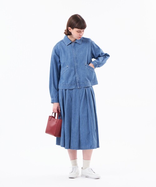 MACKINTOSH PHILOSOPHY（ﾏｯｷﾝﾄｯｼｭ ﾌｨﾛｿﾌｨｰ）の「ライトオンスデニムブルゾン（デニムジャケット・レディース・ブルー/ダークネイビー・38/36）」の3枚目の写真
