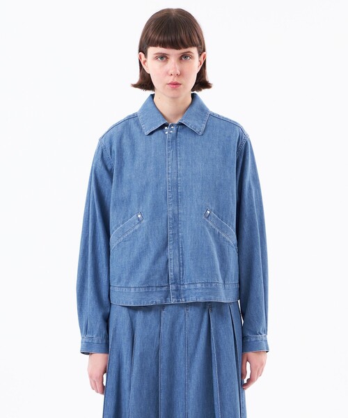 MACKINTOSH PHILOSOPHY（ﾏｯｷﾝﾄｯｼｭ ﾌｨﾛｿﾌｨｰ）の「ライトオンスデニムブルゾン（デニムジャケット・レディース・ブルー/ダークネイビー・38/36）」の5枚目の写真