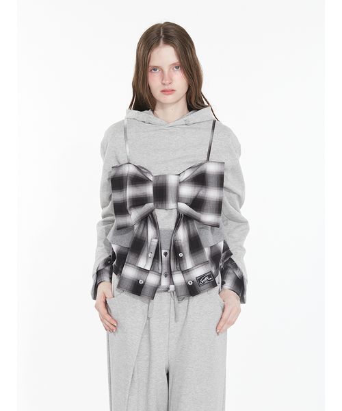 SORIN(ソリン )の「Shirt Sleeve Ribbon Bustier / シャツスリーブリボンビスチェ(その他トップス・レディース・ブラック/カーキ/サックスブルー/チェック・38)」の8枚目の写真