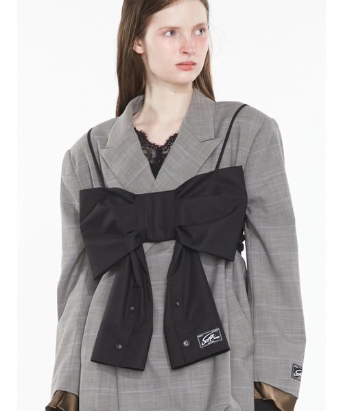 SORIN(ソリン )の「Shirt Sleeve Ribbon Bustier / シャツスリーブリボンビスチェ(その他トップス・レディース・ブラック/カーキ/サックスブルー/チェック・38)」の17枚目の写真