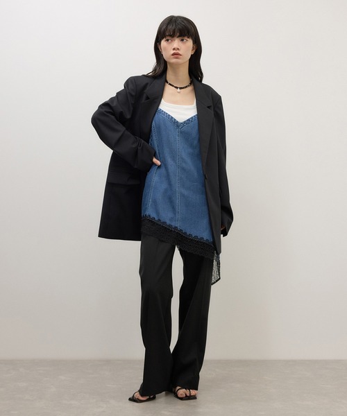 ADAM ET ROPE'(アダムエロペ)の「【サステナブル】サイドベンツスラックス/セットアップ対応(スラックス・レディース・ブラック/ダークブラウン・36/38)」の9枚目の写真