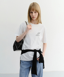 UNISEX HEART D LOGO T-SHIRT_UDTS6B140_OFF WHITE