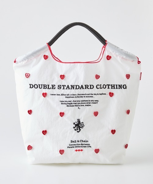 DOUBLE STANDARD CLOTHING(ダブルスタンダードクロージング)の「Ball&Chain/ Heart Button ミニショッピングバッグ(エコバッグ/サブバッグ・レディース・オフホワイト/ブルー・FREE)」の1枚目の写真