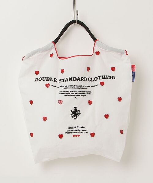 DOUBLE STANDARD CLOTHING(ダブルスタンダードクロージング)の「Ball&Chain/ Heart Button ミニショッピングバッグ(エコバッグ/サブバッグ・レディース・オフホワイト/ブルー・FREE)」の12枚目の写真
