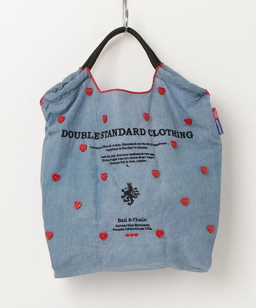 DOUBLE STANDARD CLOTHING(ダブルスタンダードクロージング)の「Ball&Chain/ Heart Button ミニショッピングバッグ(エコバッグ/サブバッグ・レディース・オフホワイト/ブルー・FREE)」の10枚目の写真