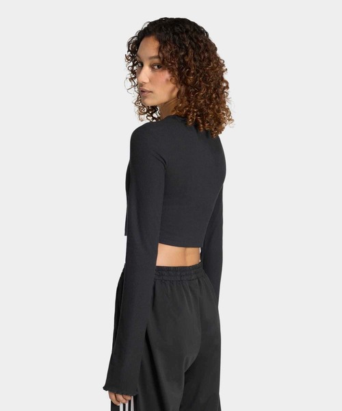 adidas(アディダス)の「エッセンシャルズ スカラップ エッジ長袖Tシャツ / ロンT / アディダスオリジナルス adidas Originals(Tシャツ/カットソー・レディース・ブラック・XX-LARGE/X-LARGE/X-SMALL/SMALL/MEDIUM/LARGE)」の8枚目の写真