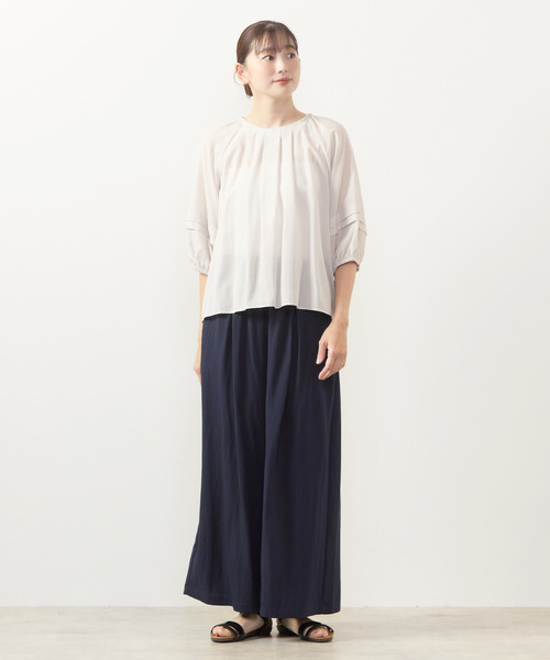 MELROSE claire(メルローズ クレール)の「【タックスリーブブラウス】(シャツ/ブラウス・レディース・グレイッシュベージュ/ライトブラウン/ブラック・FREE)」の4枚目の写真