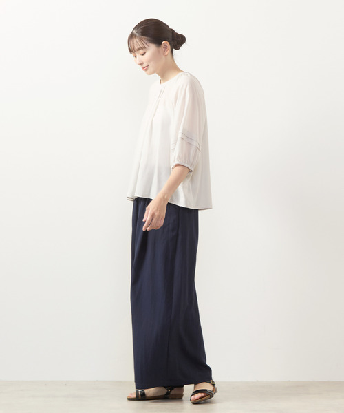 MELROSE claire(メルローズ クレール)の「【タックスリーブブラウス】(シャツ/ブラウス・レディース・グレイッシュベージュ/ライトブラウン/ブラック・FREE)」の6枚目の写真