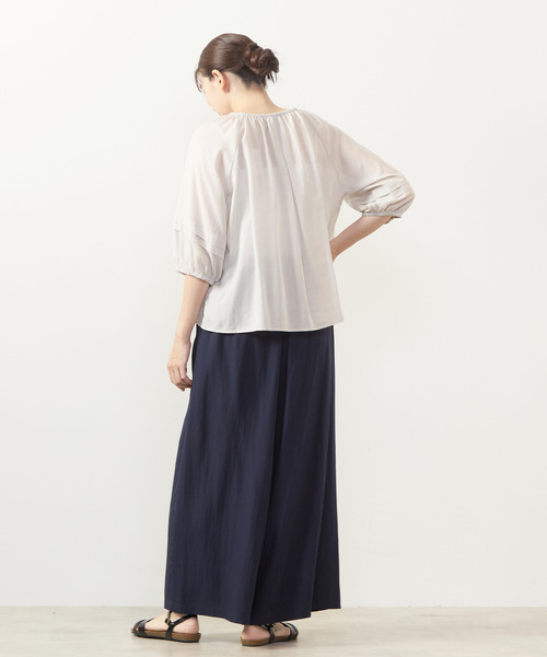 MELROSE claire(メルローズ クレール)の「【タックスリーブブラウス】(シャツ/ブラウス・レディース・グレイッシュベージュ/ライトブラウン/ブラック・FREE)」の8枚目の写真
