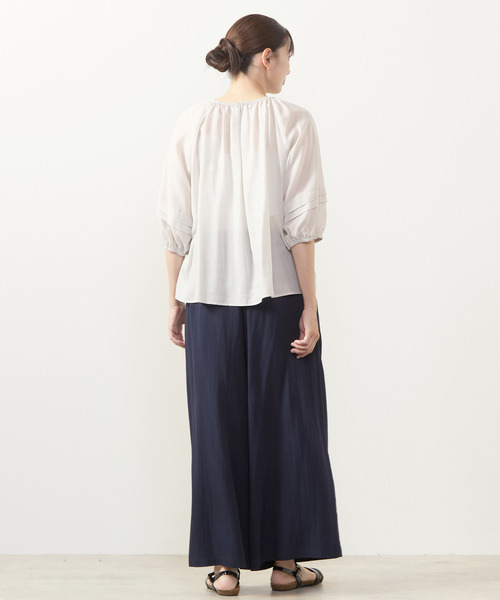 MELROSE claire(メルローズ クレール)の「【タックスリーブブラウス】(シャツ/ブラウス・レディース・グレイッシュベージュ/ライトブラウン/ブラック・FREE)」の9枚目の写真